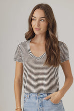 Load image into Gallery viewer, Sundays Stripe Linen Sister Tee
