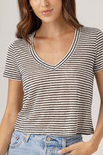 Load image into Gallery viewer, Sundays Stripe Linen Sister Tee
