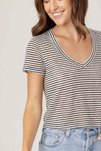 Load image into Gallery viewer, Sundays Stripe Linen Sister Tee

