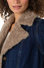 Load image into Gallery viewer, Liverpool Sherpa Tripped Denim Coat / Rinse Wash
