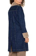 Load image into Gallery viewer, Liverpool Sherpa Tripped Denim Coat / Rinse Wash
