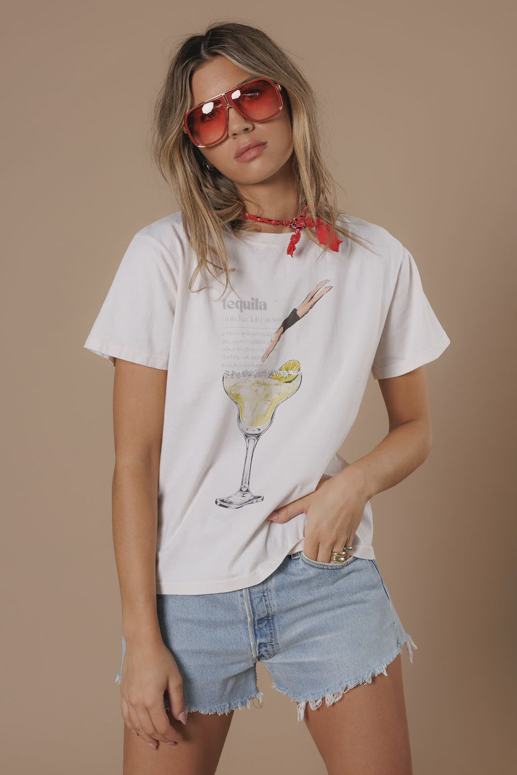 All Us Tequila Dive Boy Tee / Cream