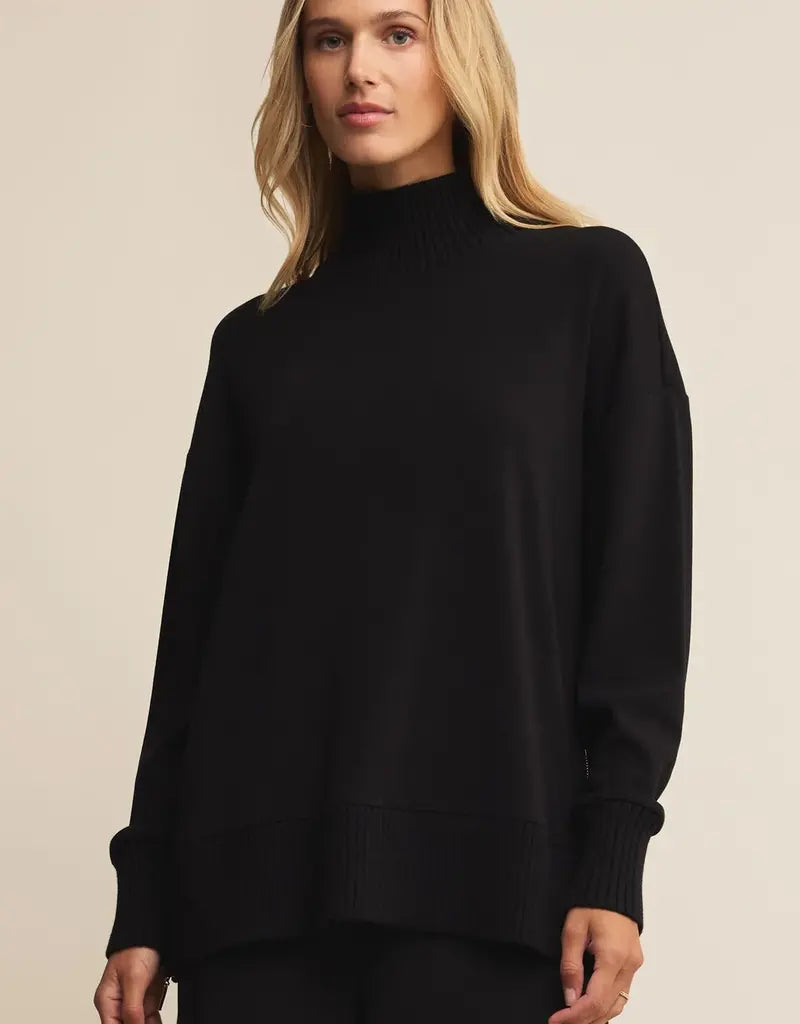 Z Supply Sable Rib Sweatshirt / Black